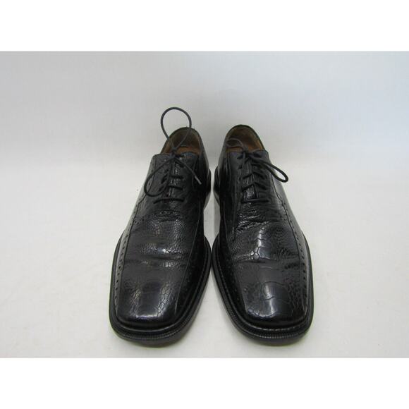 Mezlan Mens Size 9.5 M Black Leather Ostrich Leg Oxford Dress Shoes main image 9